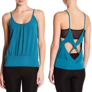 Free people movement akasha open back top in teal